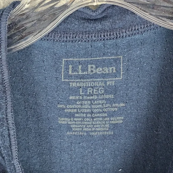L.L. Bean River Driver Henley Shirt Mens Large Navy Long Sleeve Traditional Fit - Picture 5 of 7